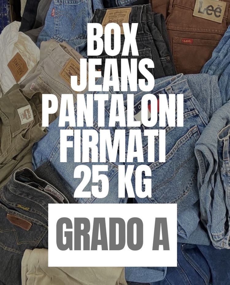 BOX JEANS E PANTALONI FIRMATI 25KG GRADO A